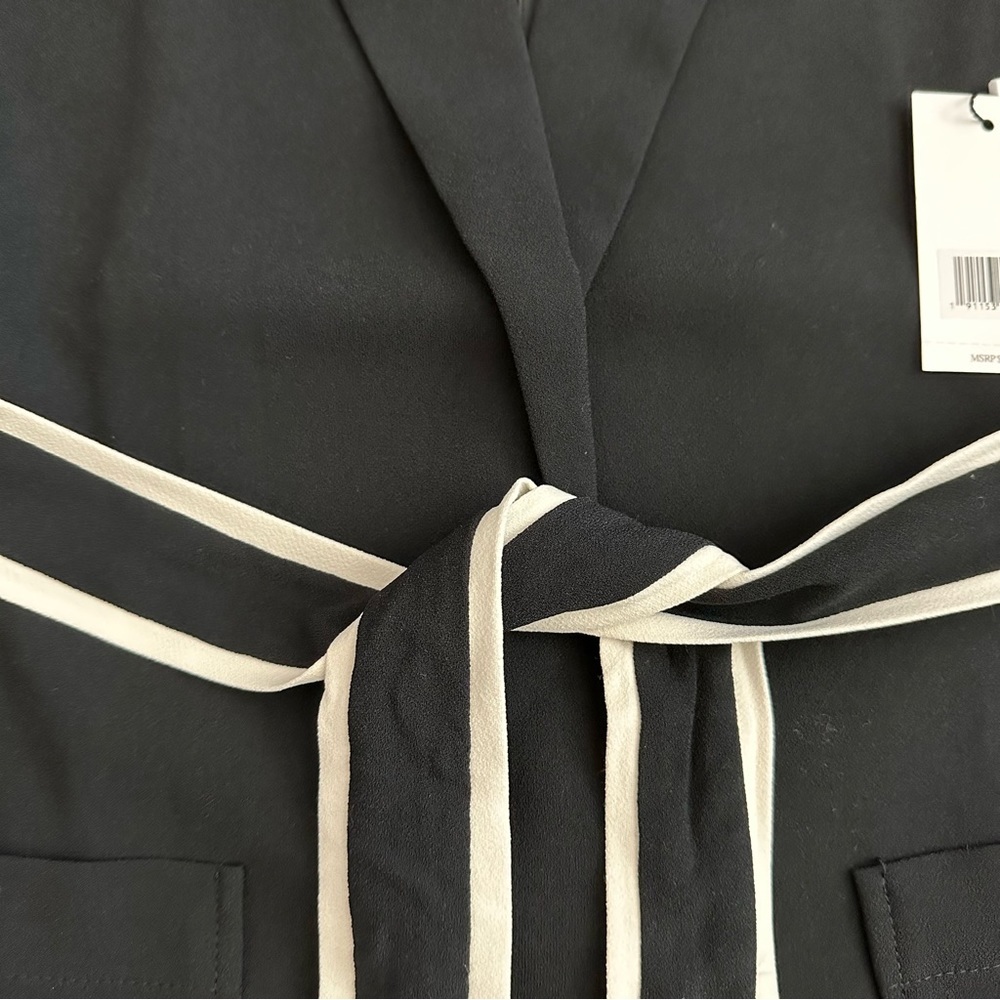 Jason Wu Blazer Womens Size S Black White Waist Tie - Picture 12 of 14